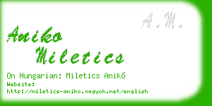aniko miletics business card